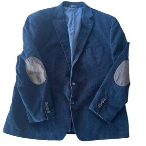 Chaps Navy Corduroy Sports Coat With Elbow Patches 48R